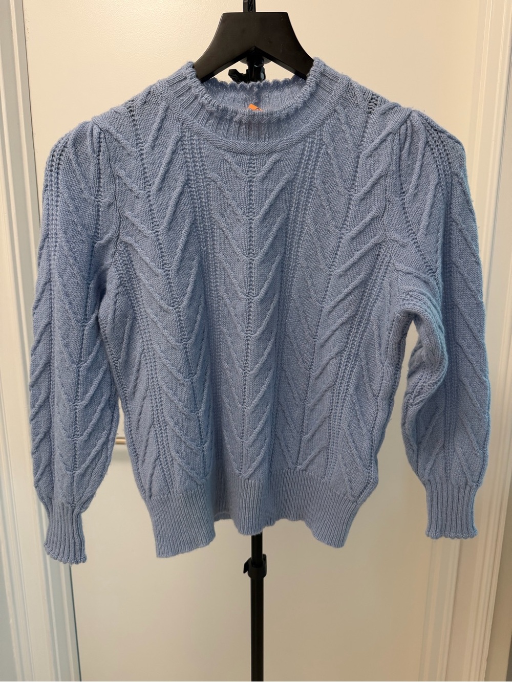 Joie Pale Blue Cable Knit Crewneck Sweater - Picture 2 of 4